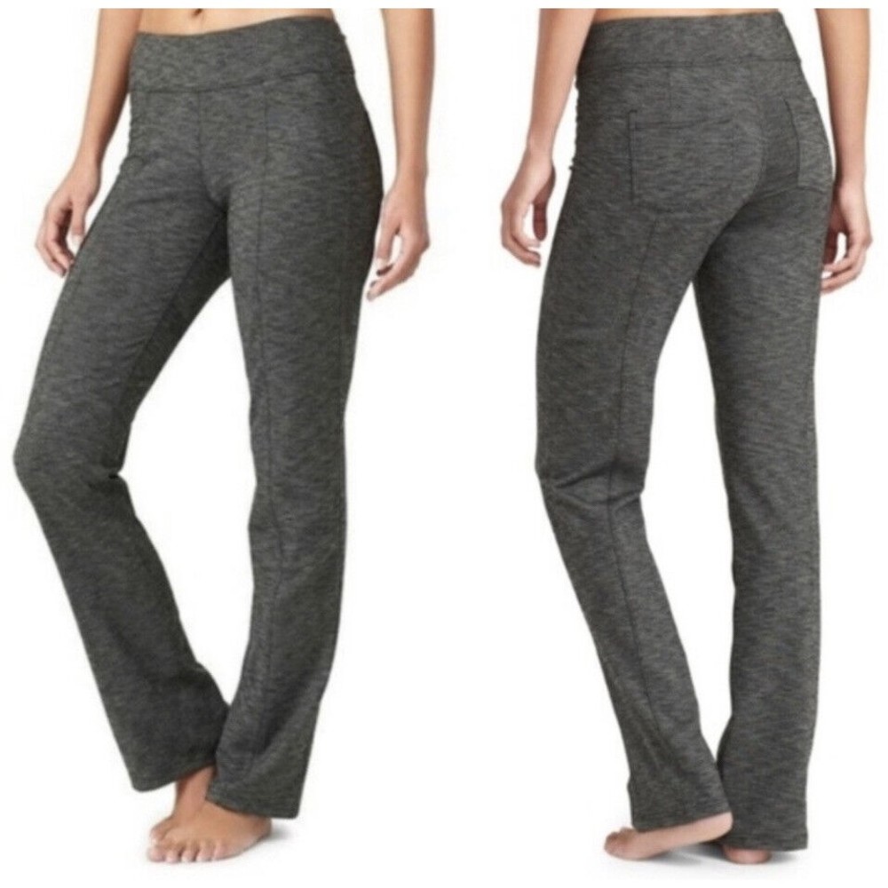 Athleta Metro Classic Wide Leg Yoga Pant Heather Gray Size Small